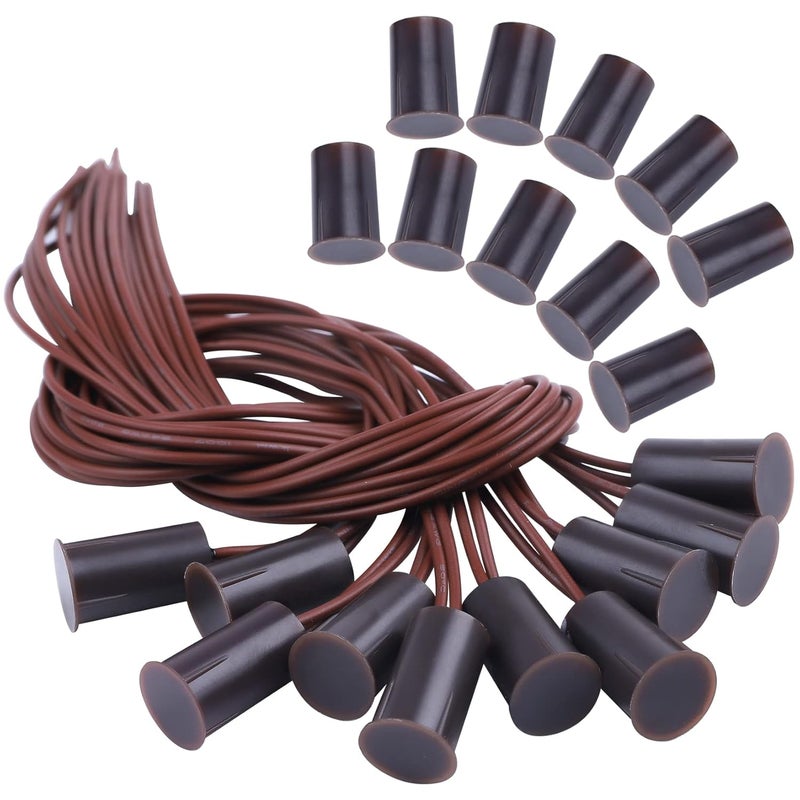 Manesi Magnetic Door Switch RC-33 NC Recessed Wired Security Window Door Contact Sensor Alarm Brown - (10 Sets) - Image 1